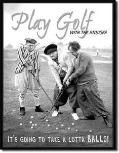 Three Stooges Play Golf TIN SIGN metal ball golfing 951  