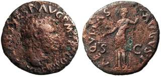 Titus AE As Aequitas RIC 441 Rome 72 AD Authentic Roman Coin  