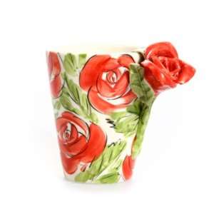 Rose 3D Ceramic Mug   Red