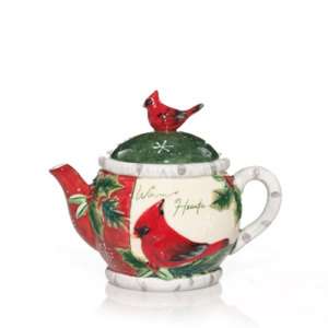 NEW~Yankee Candle~HOLLY BIRDS TEAPOT VOTIVE HOLDER  