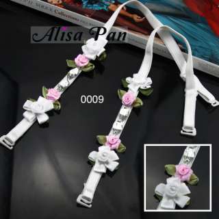NWT Flower Acrylic Removable Bra Straps PVC Hook 00009   BS00009PK00