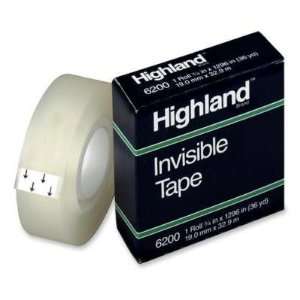  Invisible Tape   1 Core, 3/4x1296, Clear(sold in packs of 