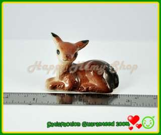Miniature Porcelain​ Figurine Ceramic Animal Statue Cute Brown Deer 