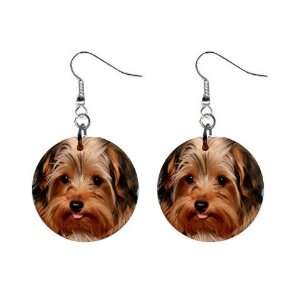  Yorkshire Terrier Puppy Dog 10 Button Earrings A0656 
