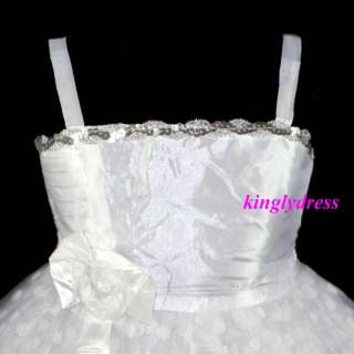 NEW Baby Toddles Girls Pageant Wedding Birthday Party Dress White SZ 