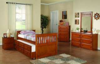 Captains Bed with Trundle and Drawers  Espresso  