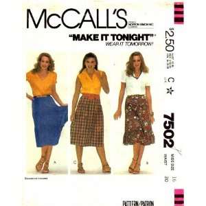  McCalls 7502 Sewing Pattern Skirts Ruffles Yoke Size 16 