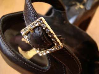 PRESTON ZLY Design Brown Leather Tiffany Heels Pump 6.5  