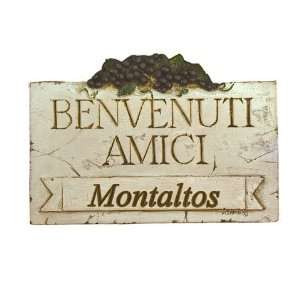  Benevenuti Amici personalized Italian plaque