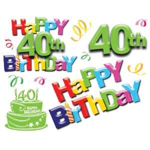  Happy 40th Birthday Giant Wall Decals