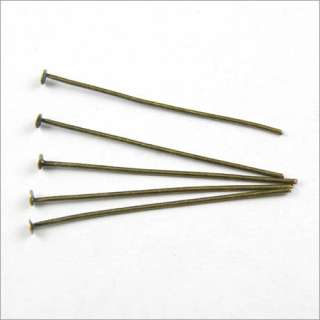 100Pcs Antiqued Bronze Head Pins 40mm Findings LA0556  