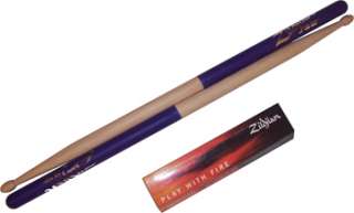 Zildjian Drum Sticks 5B Purple DIP Wood Drumsticks 3 PR  