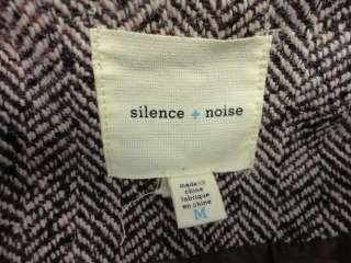 Silence + Noise Urban Outfitters Mulberry Tweed Wool Blend Open Jacket 