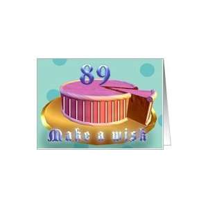 89th Birthday make a wish Pink cake polka dot stripes 