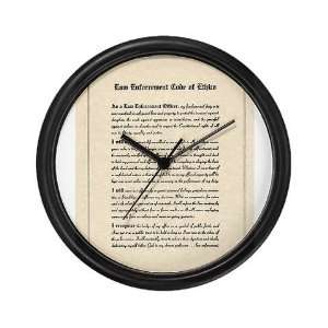  Code of Ethics Police Wall Clock by 