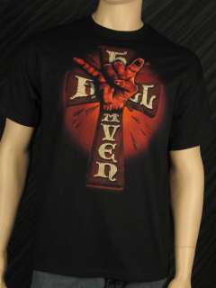 Officially Licensed HEAVEN AND HELL T Shirt Fist Cross Mens Band Tee 