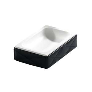  Gedy 5911 55 Black Rectangular Faux Leather Soap Dish 5911 