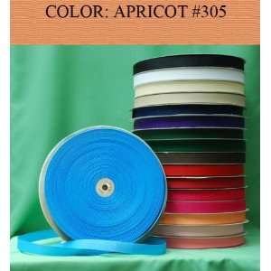  50yards SOLID POLYESTER GROSGRAIN RIBBON Apricot #305 1/4 