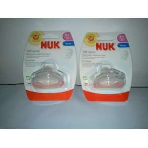  Nuk Replacement Spouts   2 Pack Soft Silicone Clear Baby