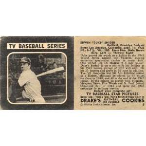  Edwin Duke Snider TV Baseball Series 1950 Drake Cookies 