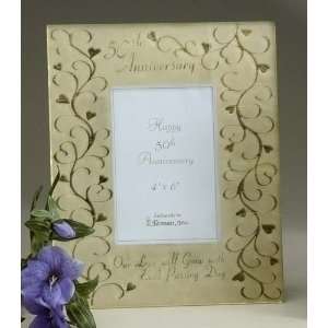  4 Pack of 50th Gold Wedding Anniversary Glass Picture 