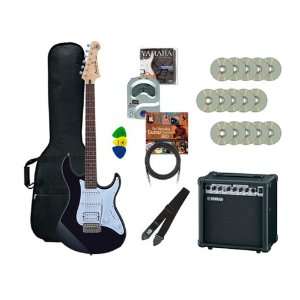 Yamaha Gigmaker Electric Guitar Package, Black, with 15 Guitar Lesson 