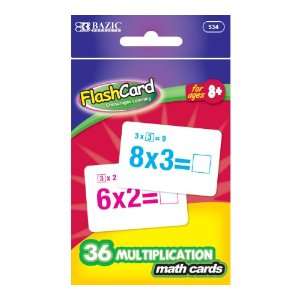    BAZIC Multiplication Flash Cards, 534 24 (36 Pack)