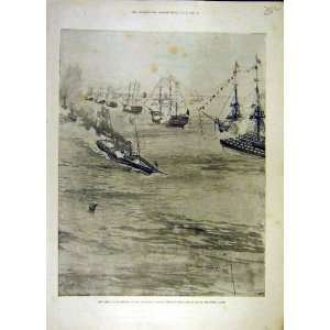   1897 Naval Review Queen Royal Yacht Squadron Old Print