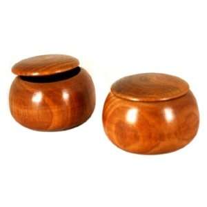  Pair Of 2 Wooden Go Game Pieces Holder Bowls Toys & Games