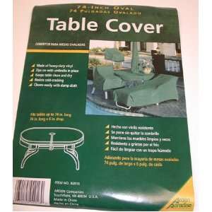  Oval Patio Table Cover ~ Green Vinyl ~ 74 X 6 SHIPPING 