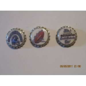  3 Seattle SeaHawk Bottlecap Magnets