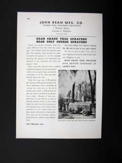 John Bean Mfg Shade Tree & Golf Course Sprayers 1944 print Ad 