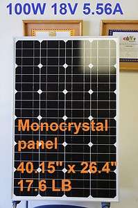   100 W Mono crystalline Solar Panel for 12V battery local pickup $185