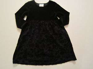   Girl Black Velvet Floral Twirl Occasion Party Dress 100 3 5 yrs  
