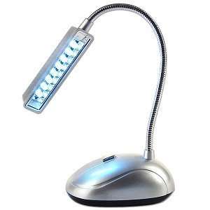  8 LED Torch Lamp with Flexible Neck (Silver)