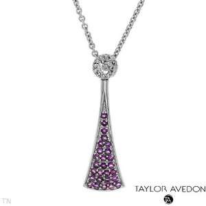  TAYLOR AVEDON Genuine Purple Amethysts and Marcasite 