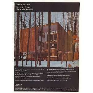  1970 Architect Tivadar Balogh Michigan Redwood Home Print 