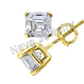 00 Ct. Asscher Cut Diamond Stud Earrings  