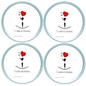  Gift Boxed Set of 4 Round Coasters Sport Trampolining