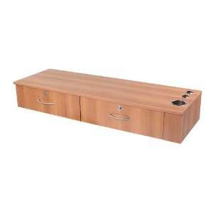    Oakland Pearwood Double Drawer Wall Mount Station Beauty