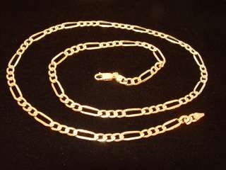14K Yellow Gold 22.25 Hollow Figaro Link Chain 8.59Gms  