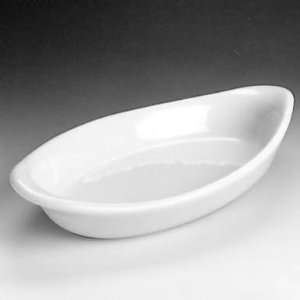 White Oval Rarebit Au Gratin Dishes   10 Long x 5 1/2 Wide x 1 1/8 