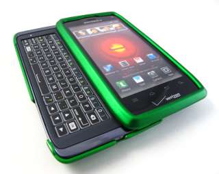 GREEN RUBBERIZED HARD SHELL SNAP ON CASE COVER MOTOROLA DROID 4 PHONE 