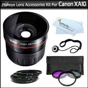  58mm Fisheye Lens Kit For Canon XA10 HD Professional Camcorder 