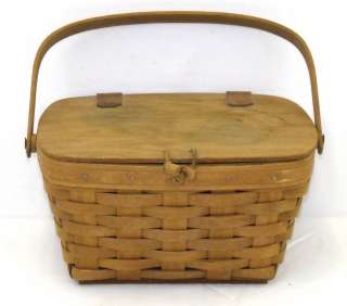 Longaberger Warm Brown Market Basket With Lid 11 Inches  