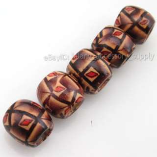 60 Black Wooden Charm Beads Fit Bracelet 16mm 150658  