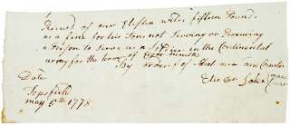 1778 Revolutionary War, Manuscript Document  