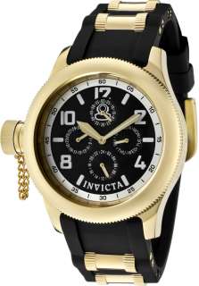 Invicta 1813 Russian Diver Stainless Gold Tone Polyurethane Watch 