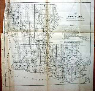 1856 LOUISIANA USGS * 17½ x 17½ DETAILED Original  