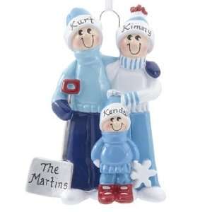  Personalized Snow Shovel Family of 3 Christmas Ornament 